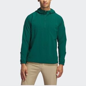 Adidas Mens Size L Ultimate 365 Anorak Pullover Jacket Green 1/4 Zip Hooded